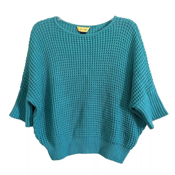 St. John Chunky Knit Sweater Size Large Dolman Sleeves Old Money Quiet Luxury - Picture 1 of 9